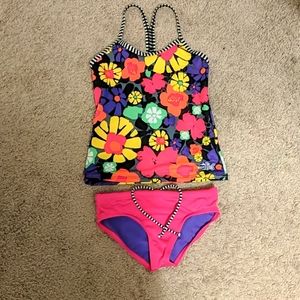 Girls Flower Tankini Swimsuit